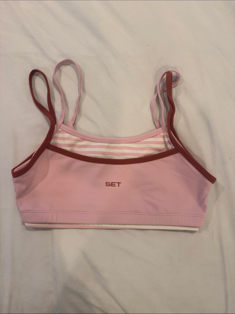SET Active San Tropez Cloud Stripe Training Crop Cami